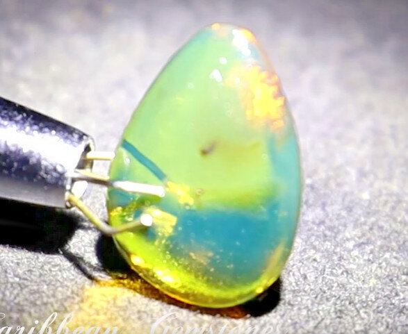 Exquisite Natural Dominican Clear Light Blue Amber Polished Stone 19mm – photo 5
