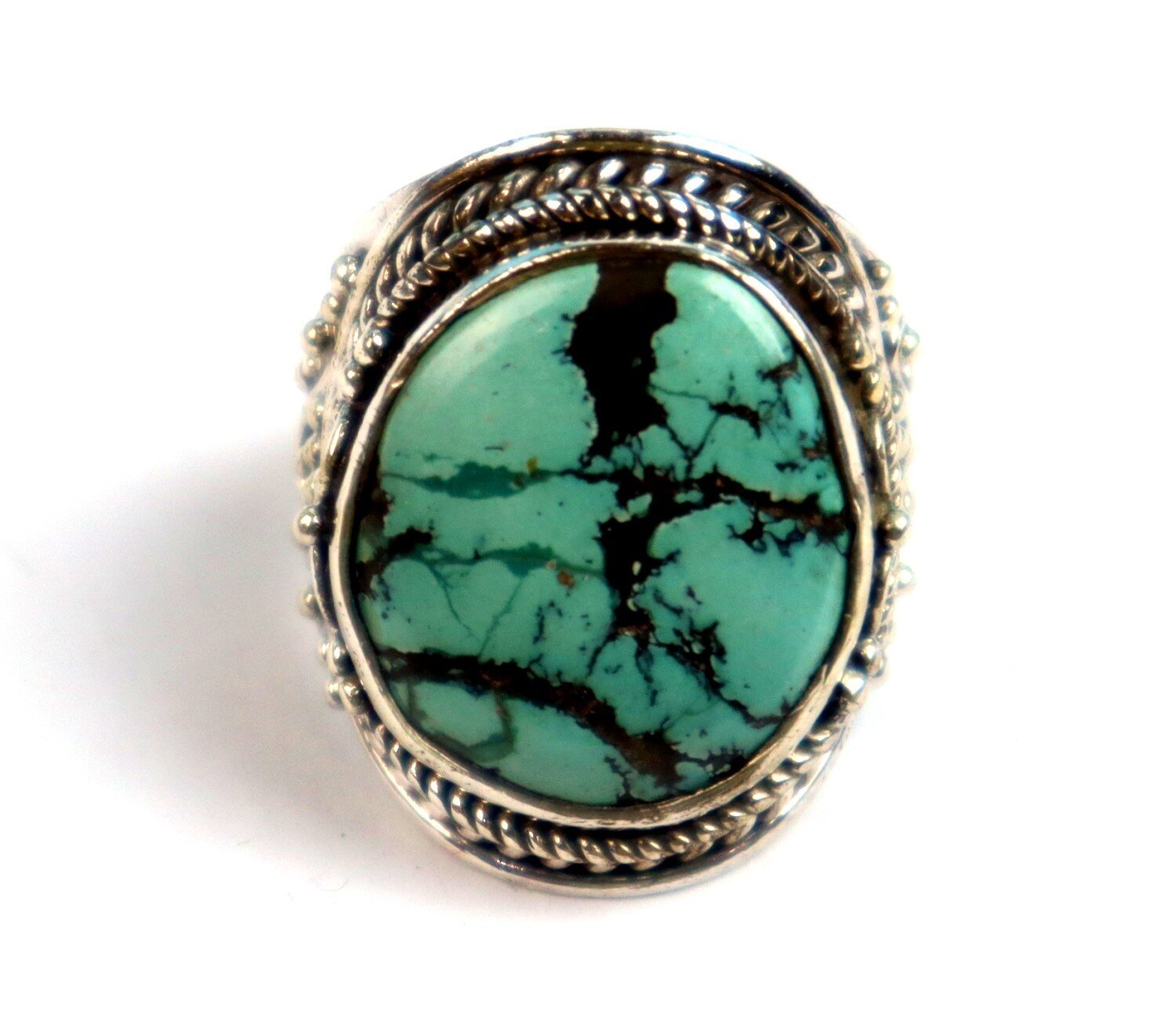 Outstanding Natural Light Green Turquoise .925 Sterling Silver Ring #7.5 – photo 8