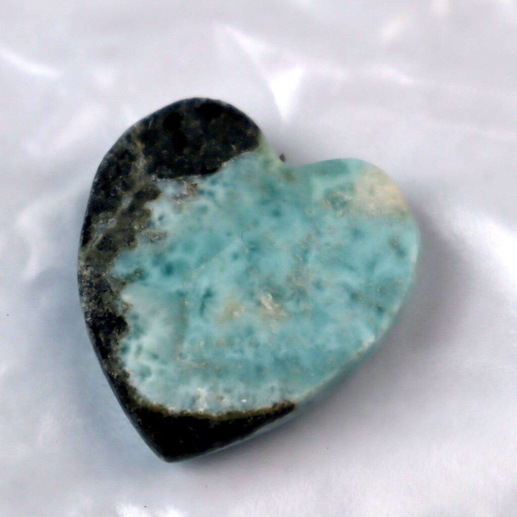 Genuine Beautiful Light Blue Larimar Heart Cabochon 35mm 17.5g – photo 7