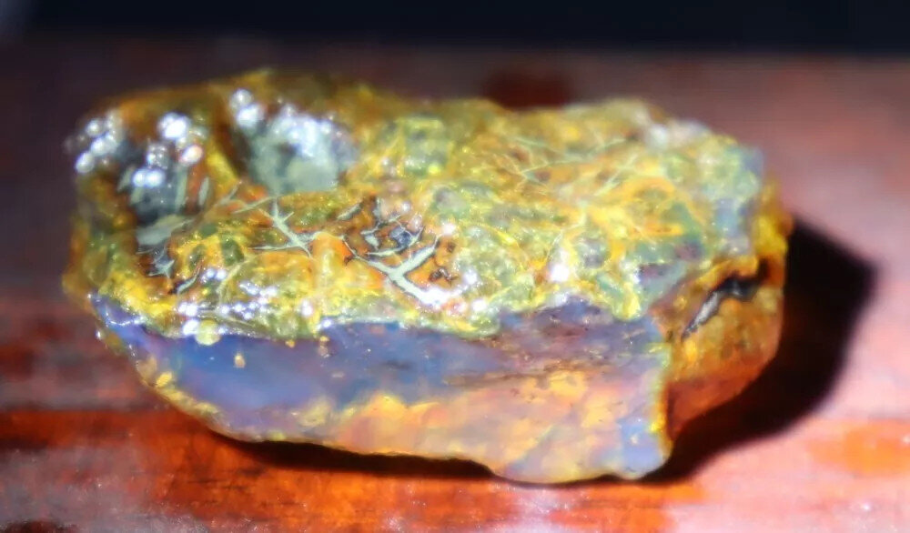 Exquisite Natural Dominican Crystal Clear Yellow Blue Amber Rough Specimen 42mm – photo 14