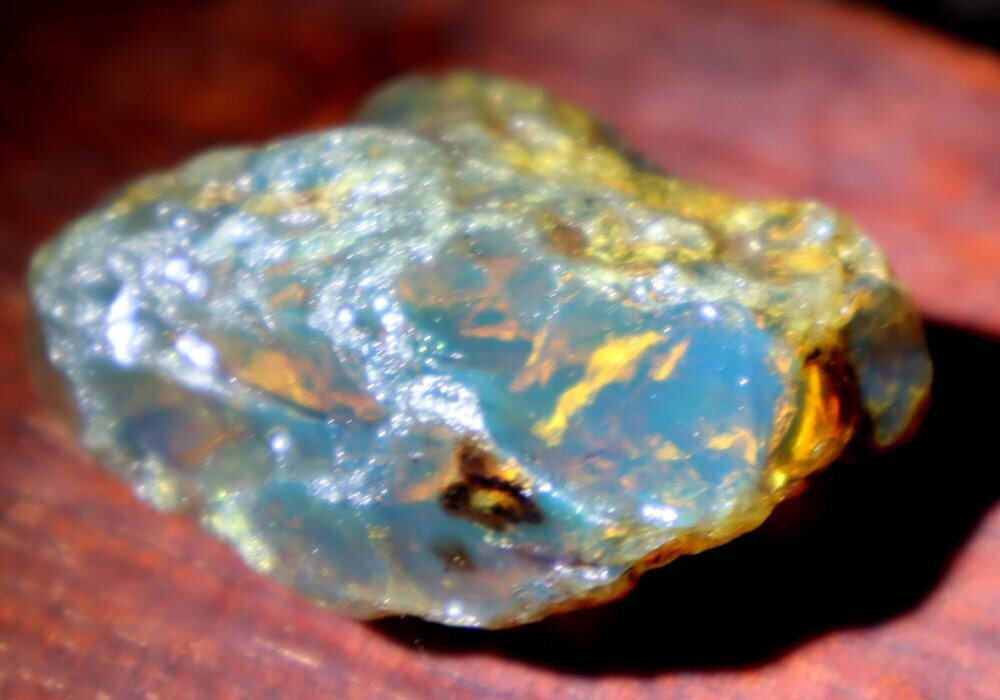 Exquisite Natural Dominican Crystal Clear Sky Blue Amber Rough Specimen 37mm 8.4 – photo 8
