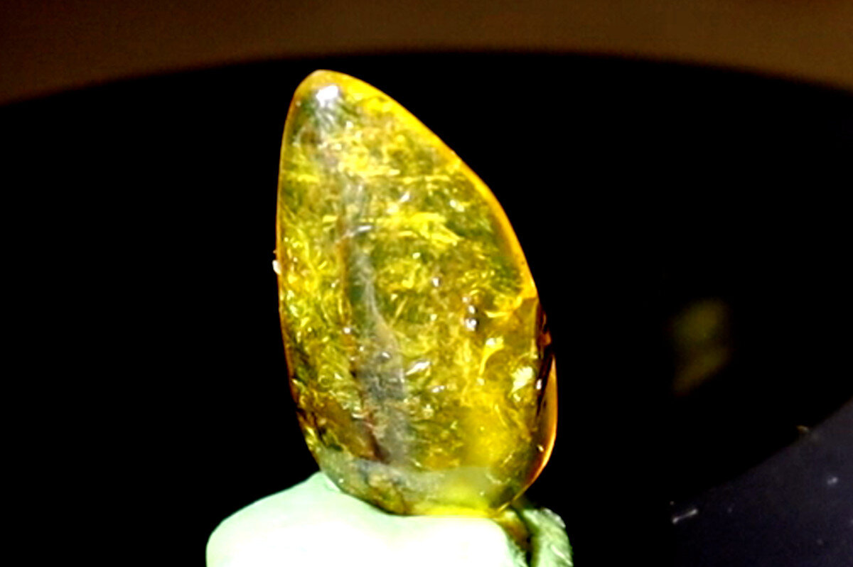 Beautiful Natural Dominican Clear Orange Green Amber Polish FREE DRILLING & Bail – photo 3