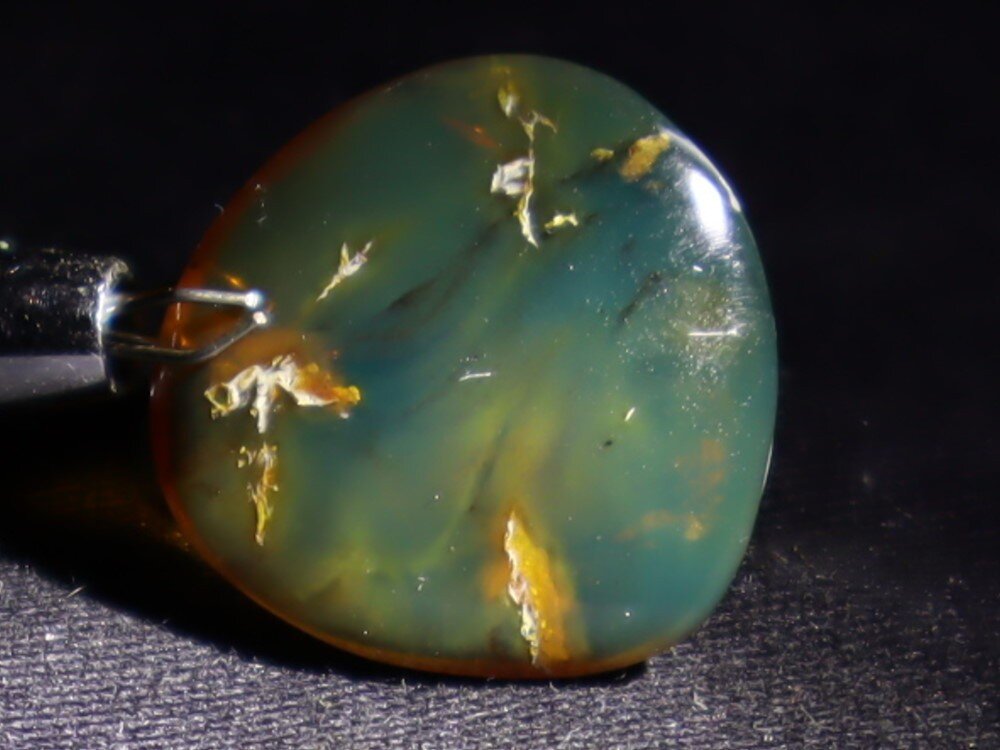 Charming Natural Dominican Clear Green Blue Amber Polished 23mm free drilling – photo 4
