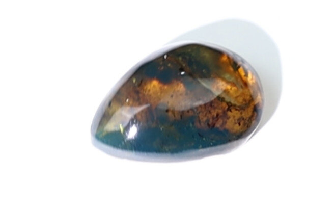 Beautiful Natural Dominican Translucent Ocean Blue Amber Polished Stone 24mm – photo 6
