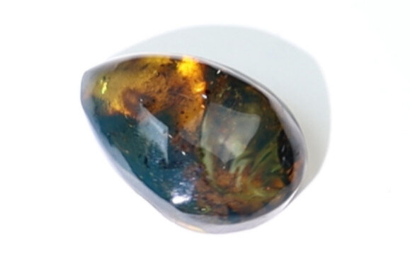 Beautiful Natural Dominican Translucent Ocean Blue Amber Polished Stone 24mm – photo 7