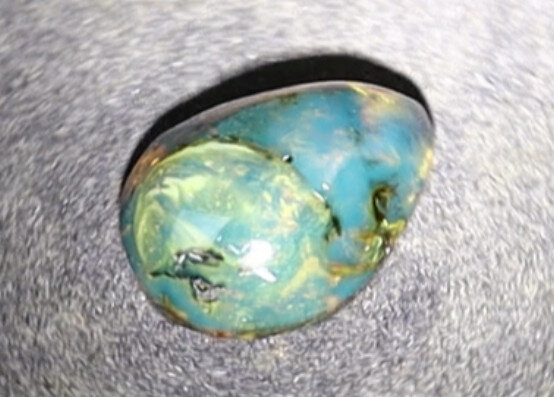 Beautiful Natural Dominican Translucent Ocean Blue Amber Polished Stone 24mm – photo 11
