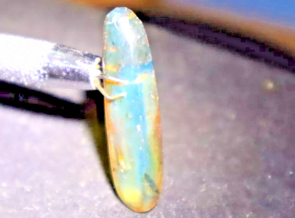 Charming Design Natural Dominican Clear Light Blue Amber Polished Stone 33mm – photo 6