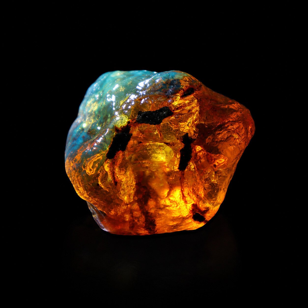 Genuine Natural Green Blue Dominican Amber Rough Specimen Chunk 59mm 63g – photo 4