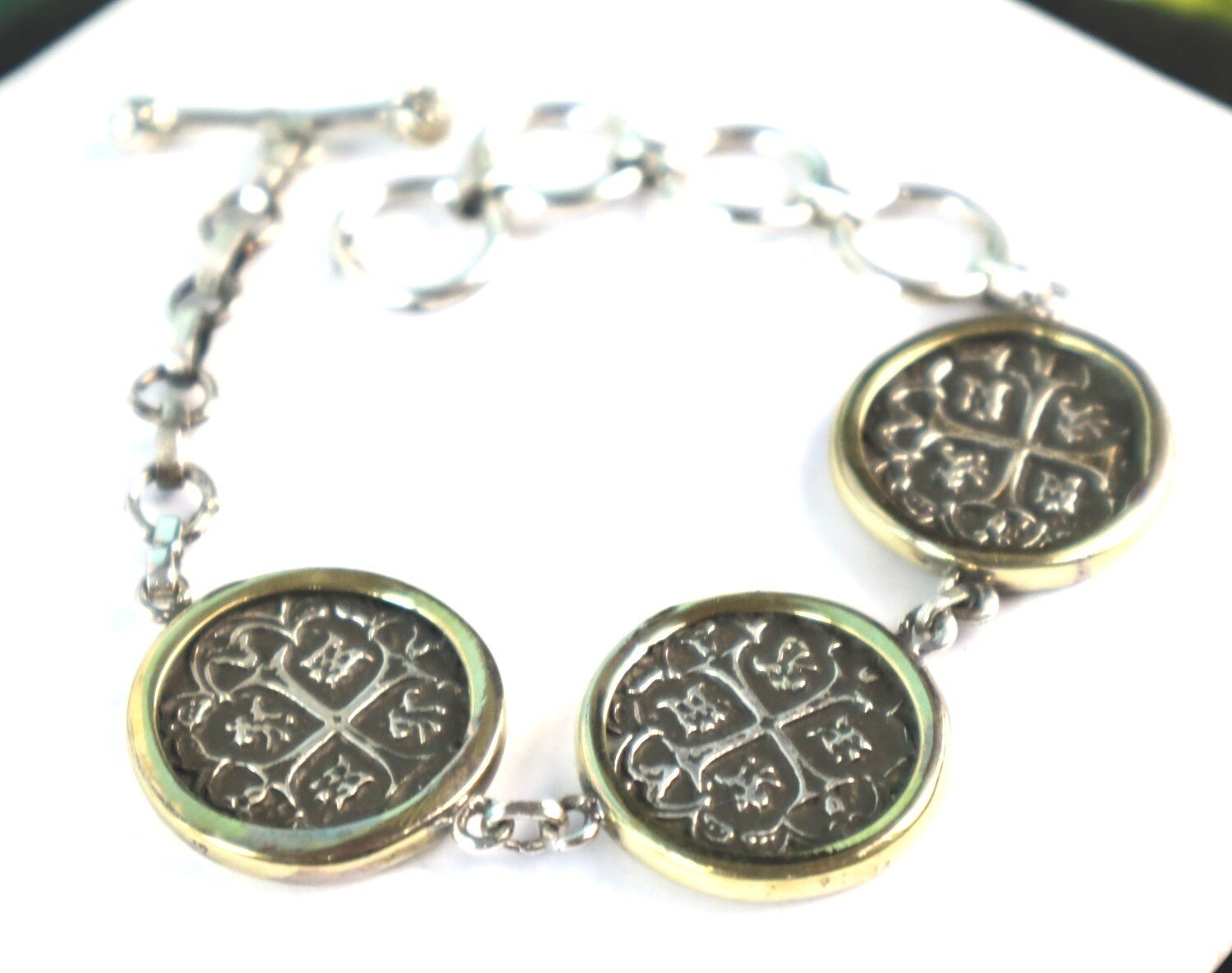 Atocha Shipwreck 3 SPAIN COLONIAL PIRATE COIN solid .925 silver BRACELET 6-8 in – photo 6