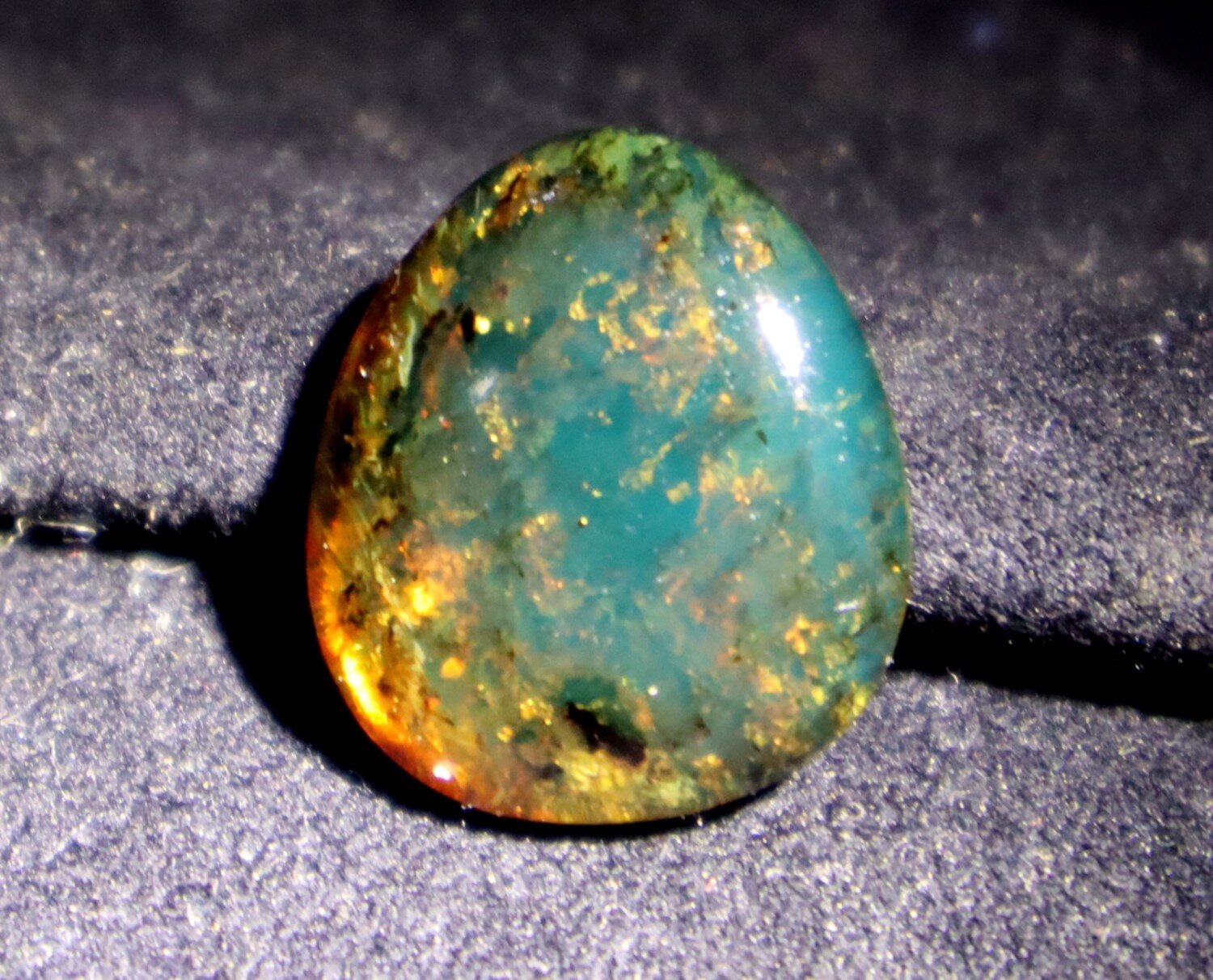 Charming Design Natural Dom. Translucent Ocean Blue Amber Polished Stone 20mm – photo 9