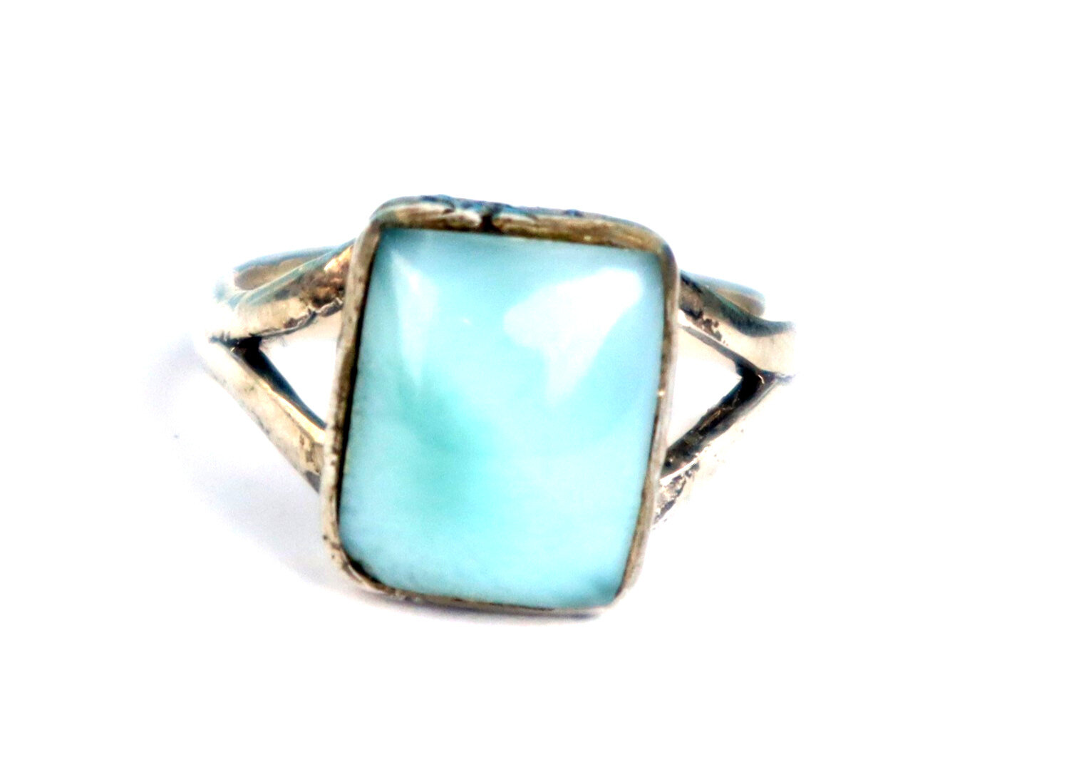 Exquisite Natural Sky Blue Larimar massive .925 Sterling Silver Ring #6 – photo 6
