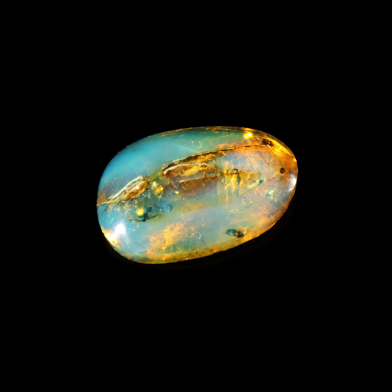 Lovely Natural Clear Sky Blue Amber Cabochon polished stone 24mm – photo 4