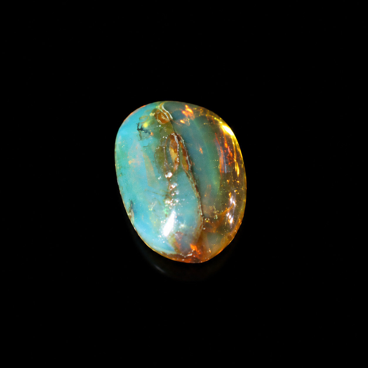 Lovely Natural Clear Sky Blue Amber Cabochon polished stone 24mm – photo 6