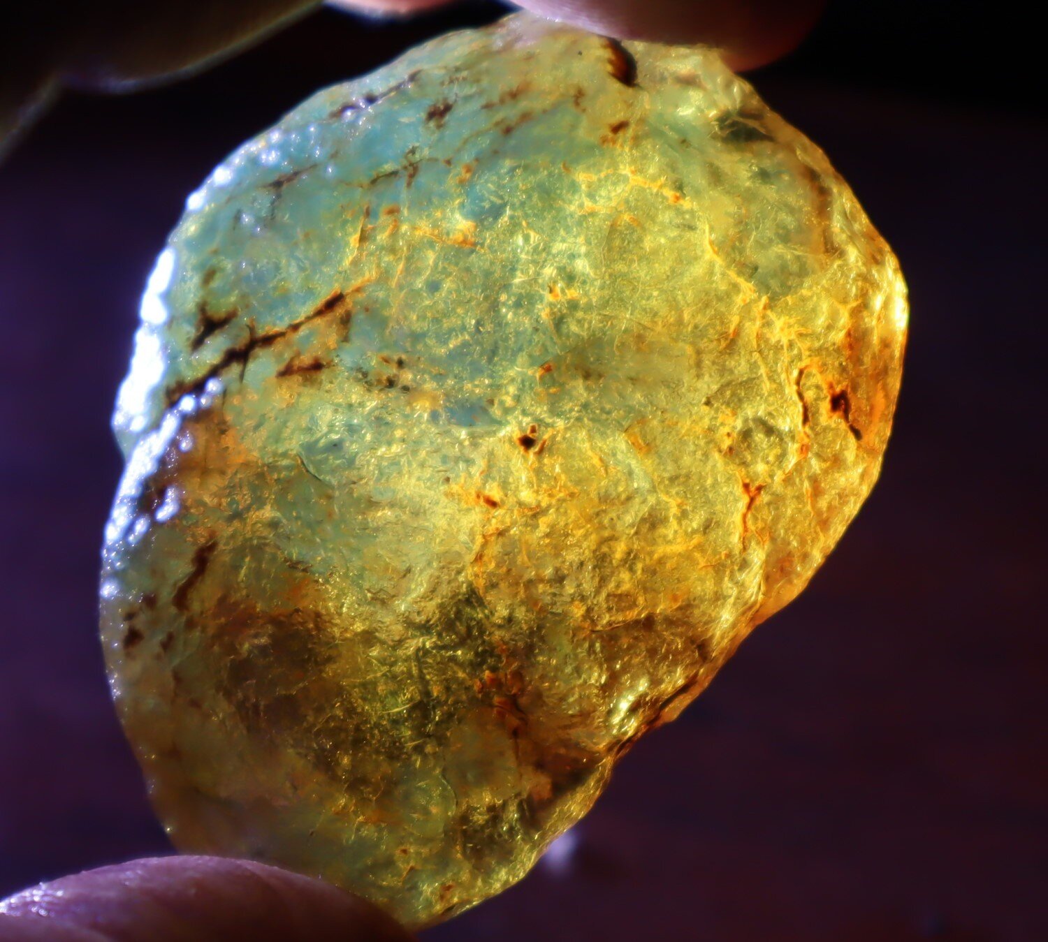 Exquisite Natural Dominican Clear Green Blue Amber Rough Specimen 51mm 18g – photo 12