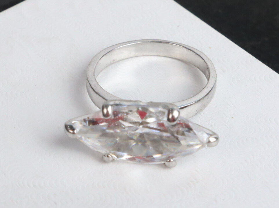 Finest Clear Light Cubic Zirconia CZ .925 Sterling Silver Ring #7 – photo 4