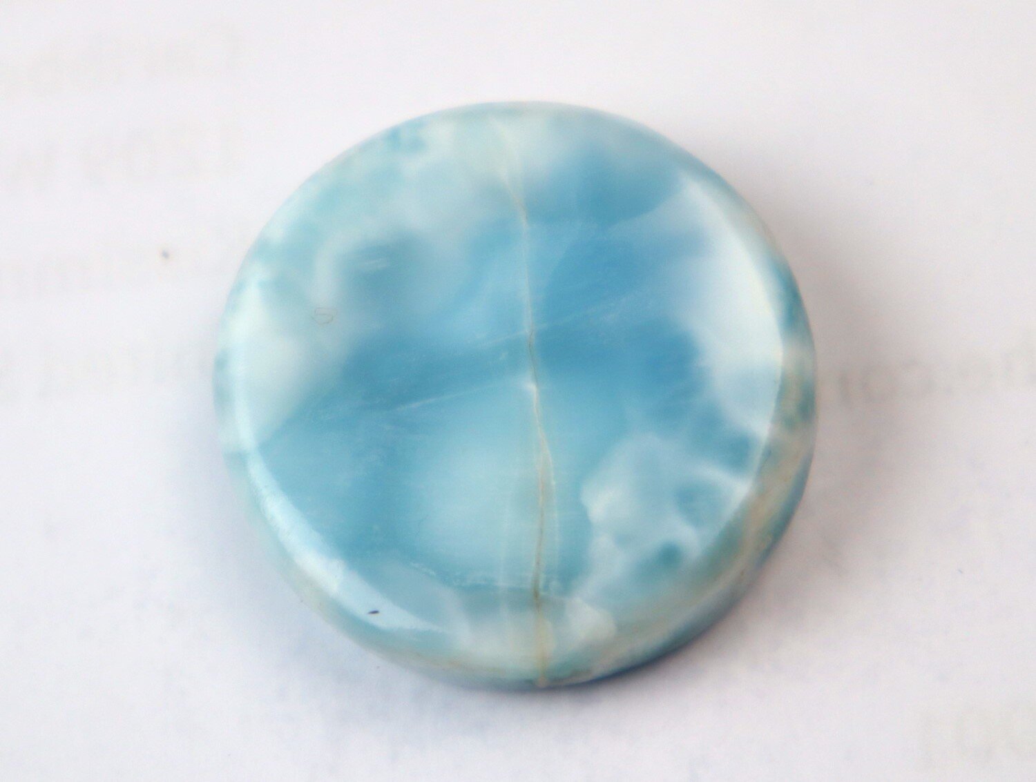 Exquisite Natural Sky Blue Larimar Round Disk Cabochon 27mm – photo 5