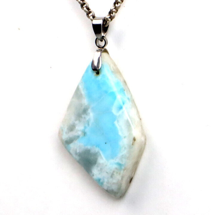 Exquisite Genuine Natural Sky Blue Larimar Pendant 1.1 inch – photo 4