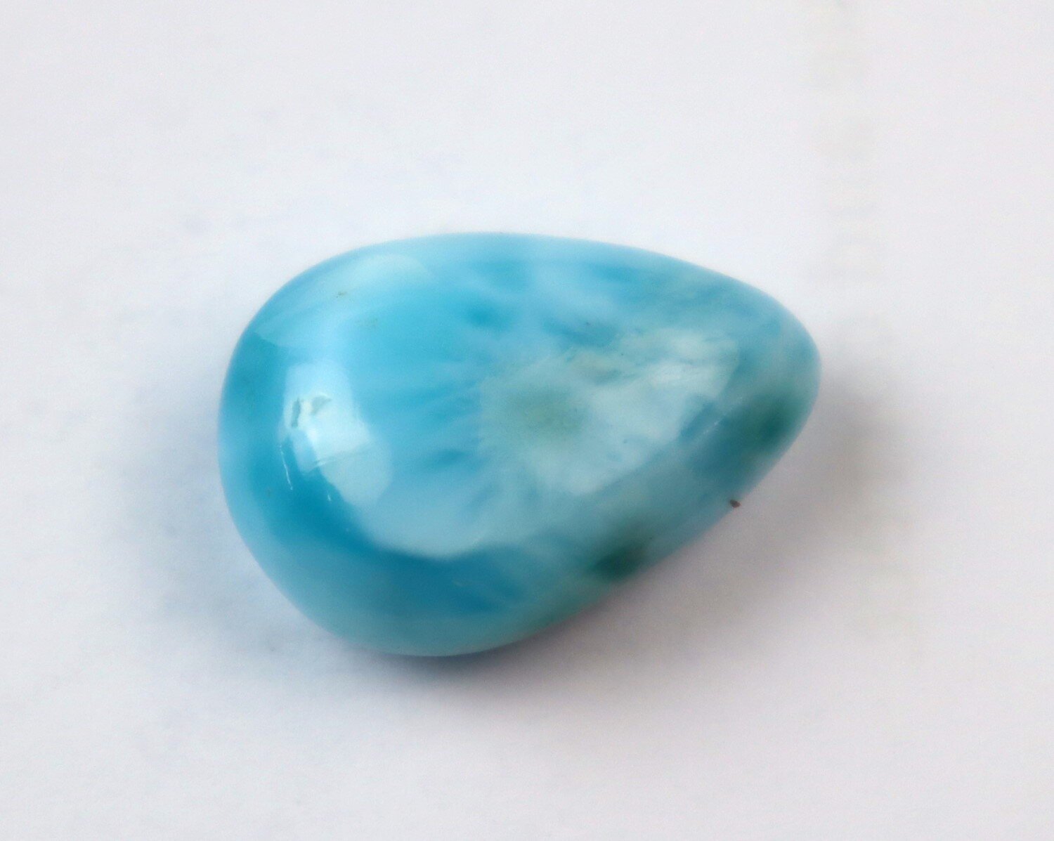 Lovely Natural Dominican Sky Blue Larimar Polished Stone 21mm – photo 3