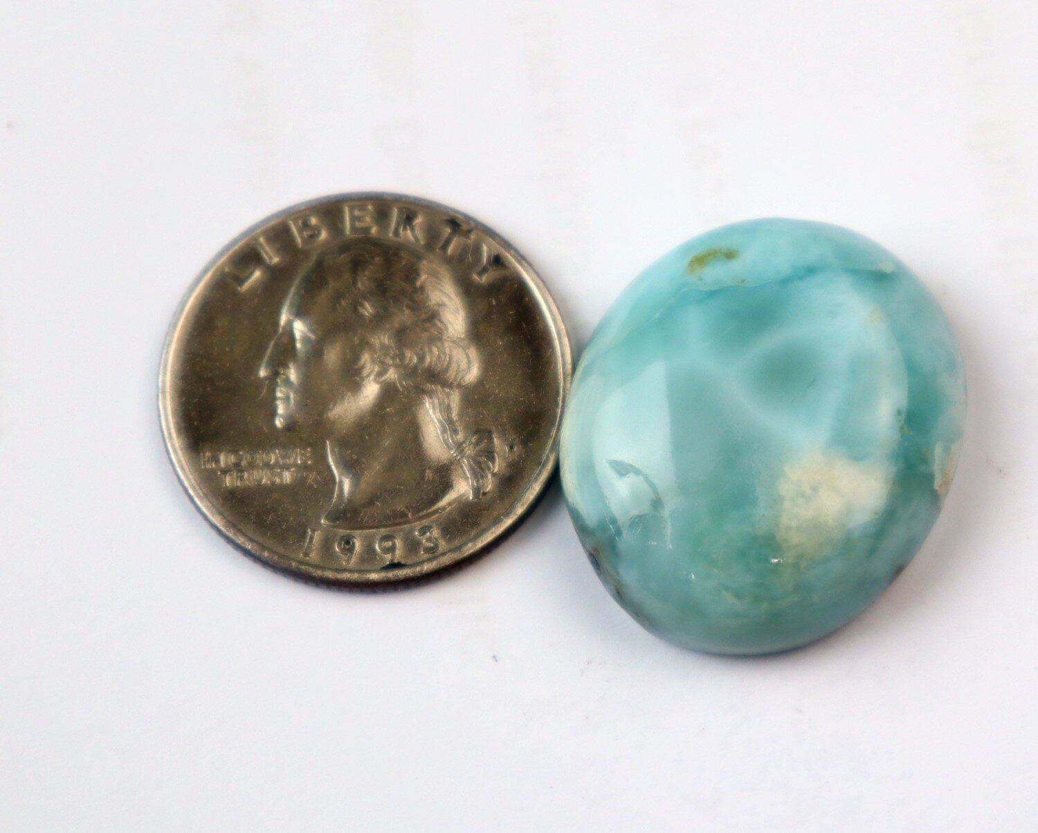 Charming Design Natural Sky Blue Larimar Oval Cabochon 26mm – photo 3