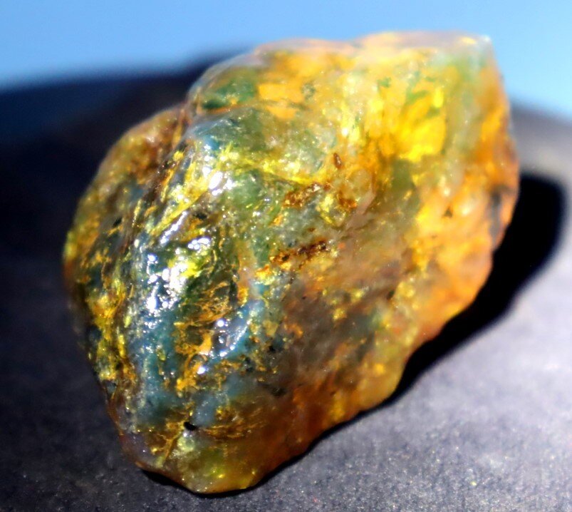 Finest Natural Dominican Clear Green Blue Amber Rough Specimen 51mm 32.5g – photo 6
