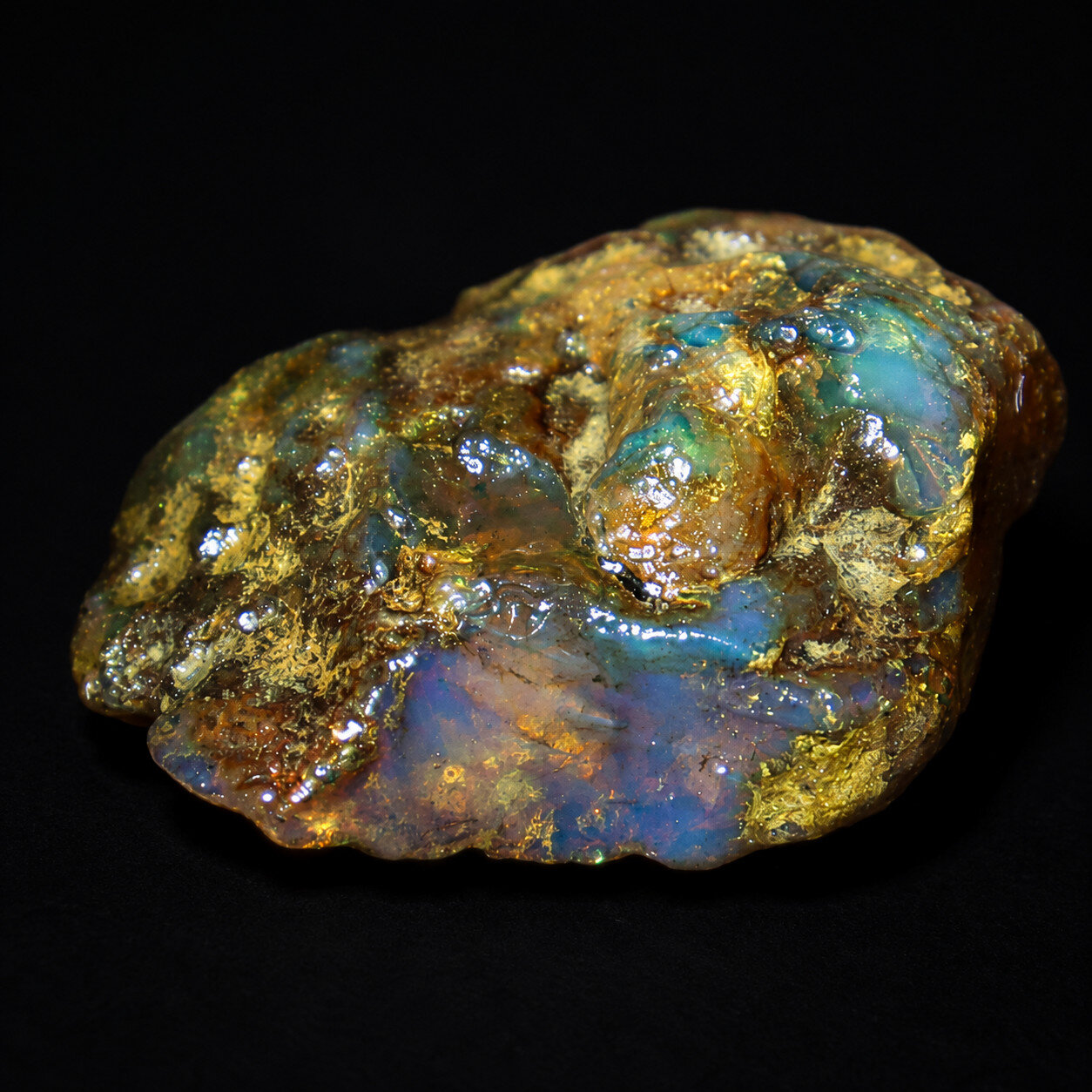 Impressive Nat.Dominican Clear Sky Blue Yellow Amber Rough Specimen 44mm 16.5g