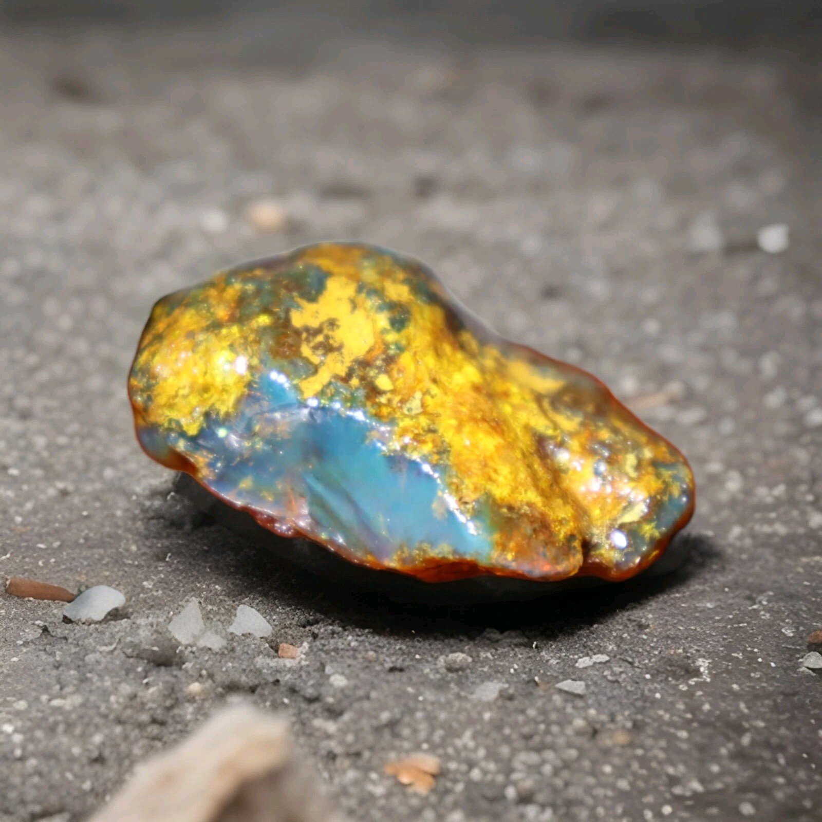Impressive Nat.Dominican Clear Sky Blue Yellow Amber Rough Specimen 44mm 16.5g – photo 7