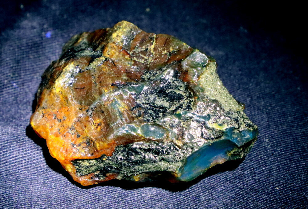Exquisite Natural Dominican Clear Orange Blue Amber Rough Specimen 50mm 17.8g – photo 4