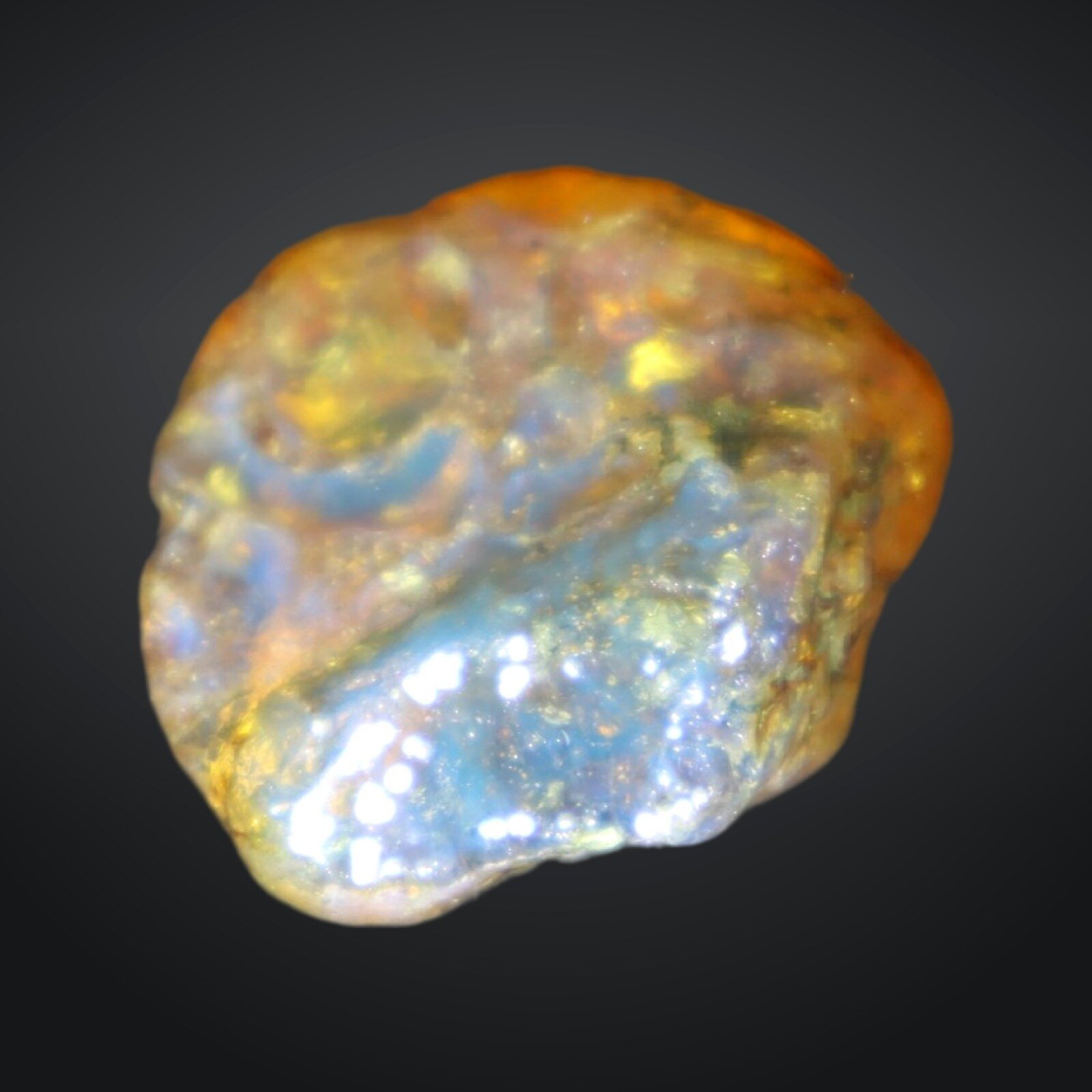 Natural Dominican Blue Amber Rough Specimen 32mm 7.7g Green Orange – photo 4