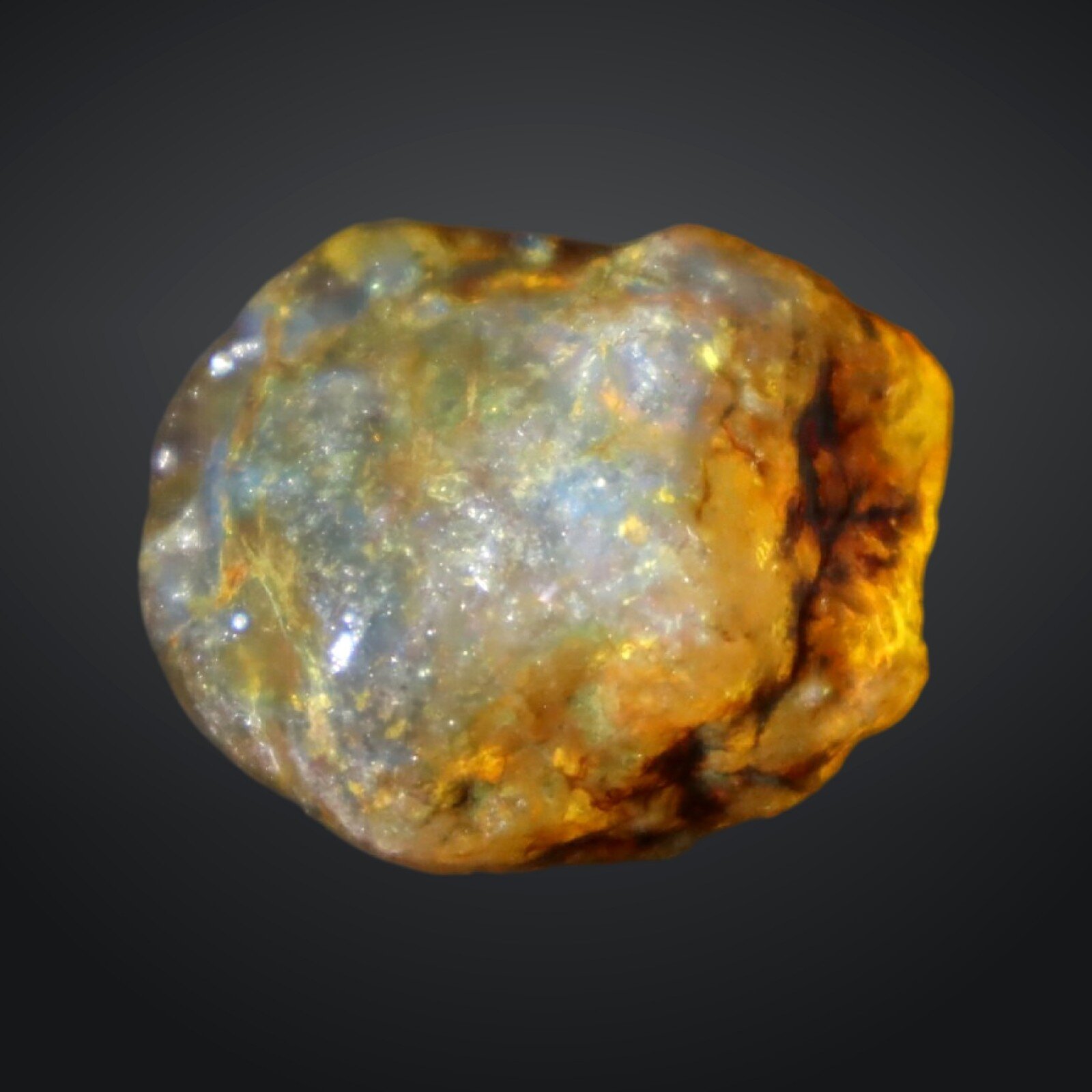 Natural Dominican Blue Amber Rough Specimen 32mm 7.7g Green Orange – photo 6