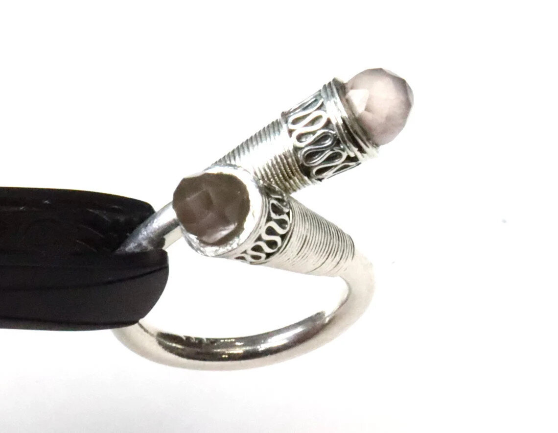 Outstanding Handcrafted Clear Smoky Purple Amethyst .925 Sterling Silver Ring – photo 6