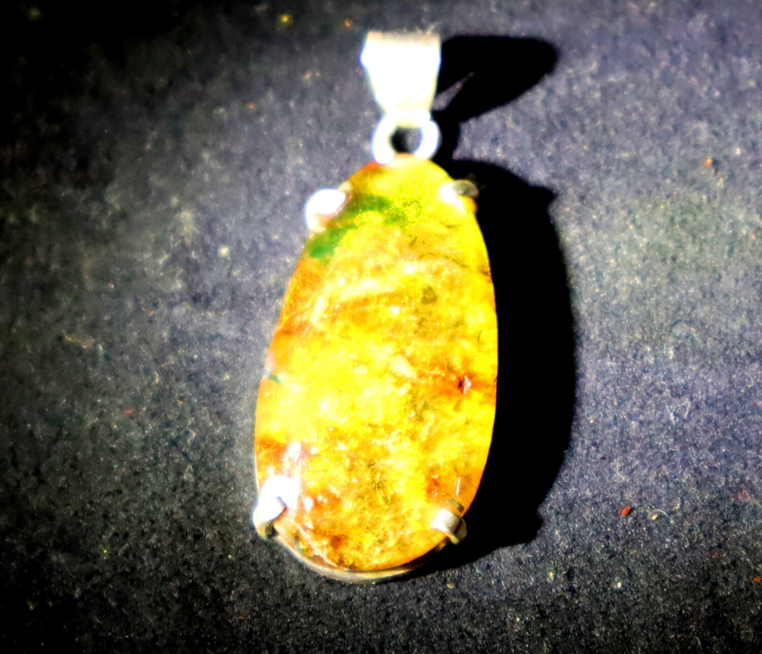 Beautiful Natural Transl. Yellow Green Amber .925 Sterling Silver Pendant 45mm – photo 5
