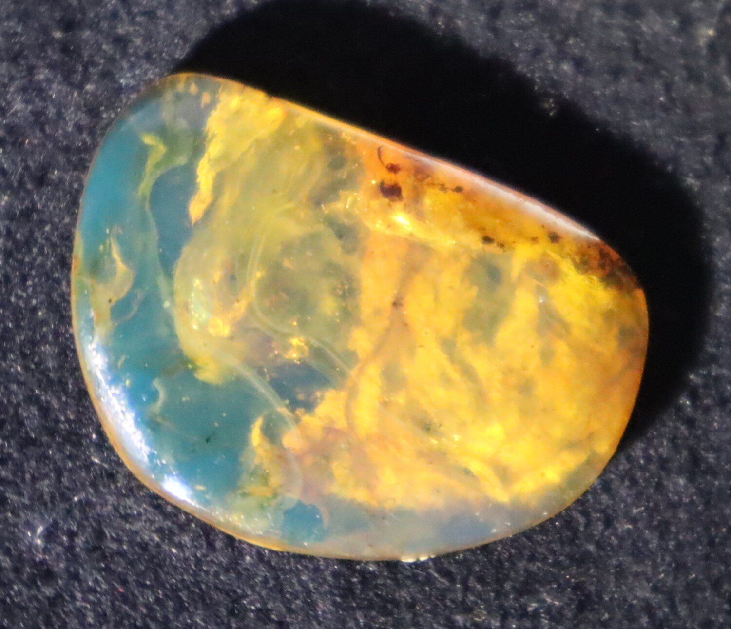 Natural Translucent Sky Blue Amber Cabochon 25mm free drilling and hook