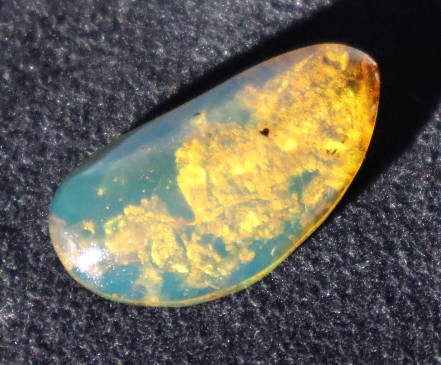 Beautiful Natural Clear Light Blue Amber Cabochon polished stone 27mm – photo 6
