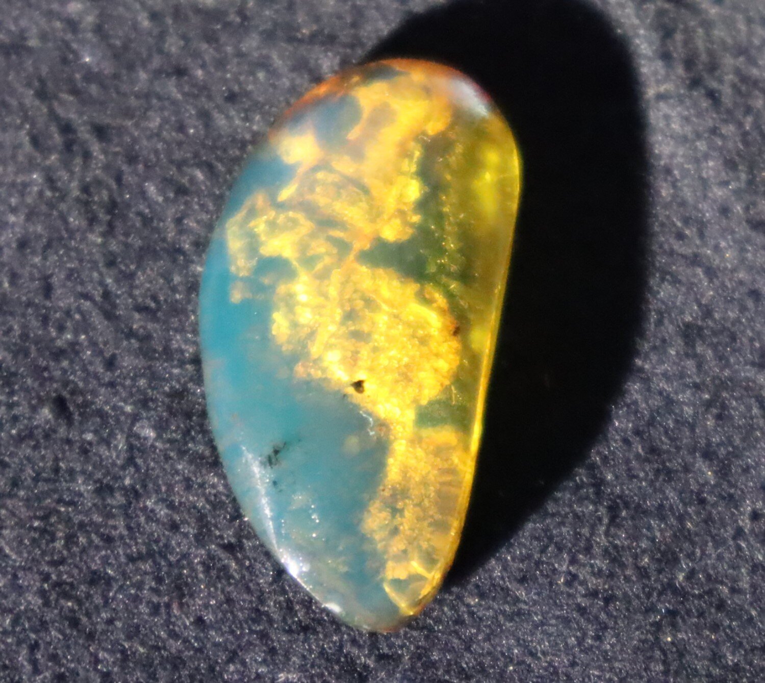 Beautiful Natural Clear Light Blue Amber Cabochon polished stone 27mm – photo 10