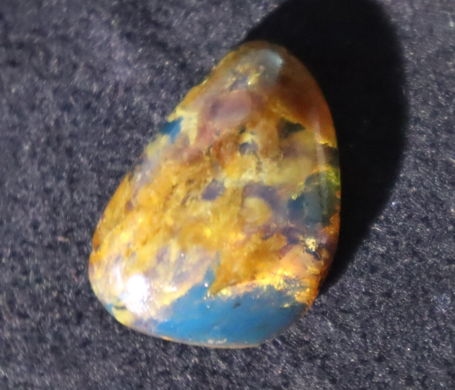 Charming Design Natural Translucent Sky Blue Amber Cabochon 24mm – photo 5