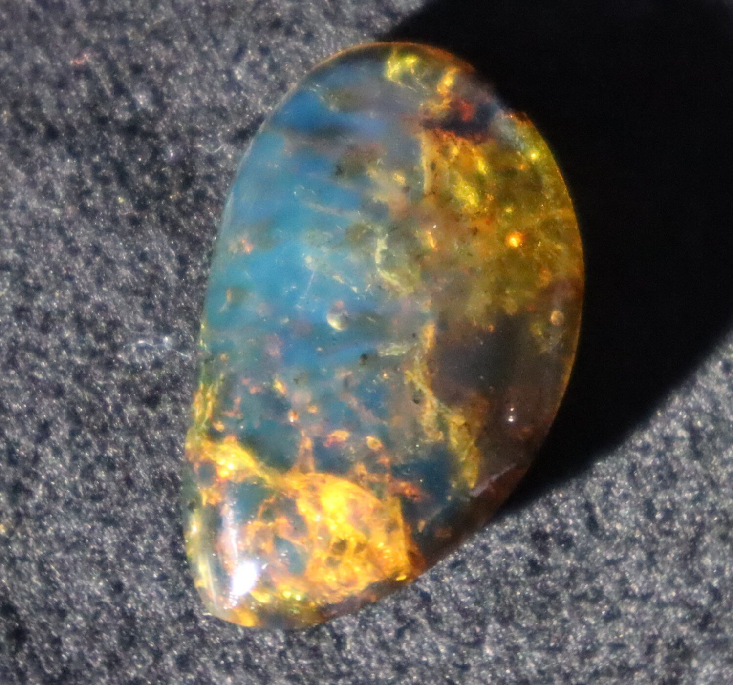 Beautiful Natural Transl. Deep Blue Amber Cabochon 27mm free drilling and hook – photo 7