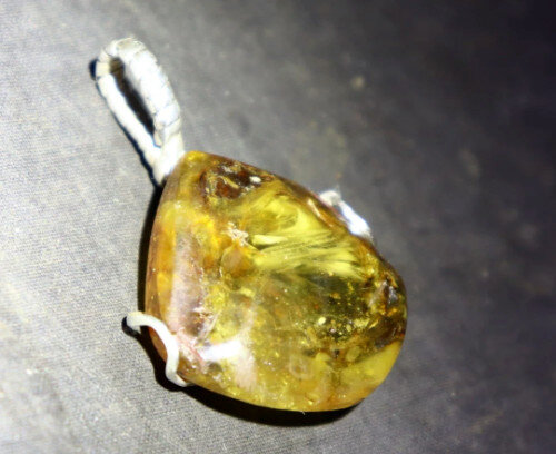 Handcrafted wired Natural Translucent Amber .925 Sterling Silver Pendant 40mm – photo 5
