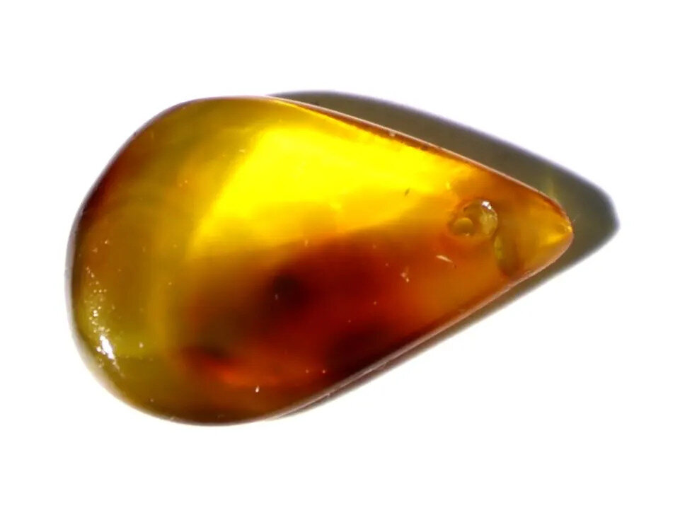 Impressive Drilled Natural Dominican Crystal Clear Yellow Brown Amber Polished – photo 3