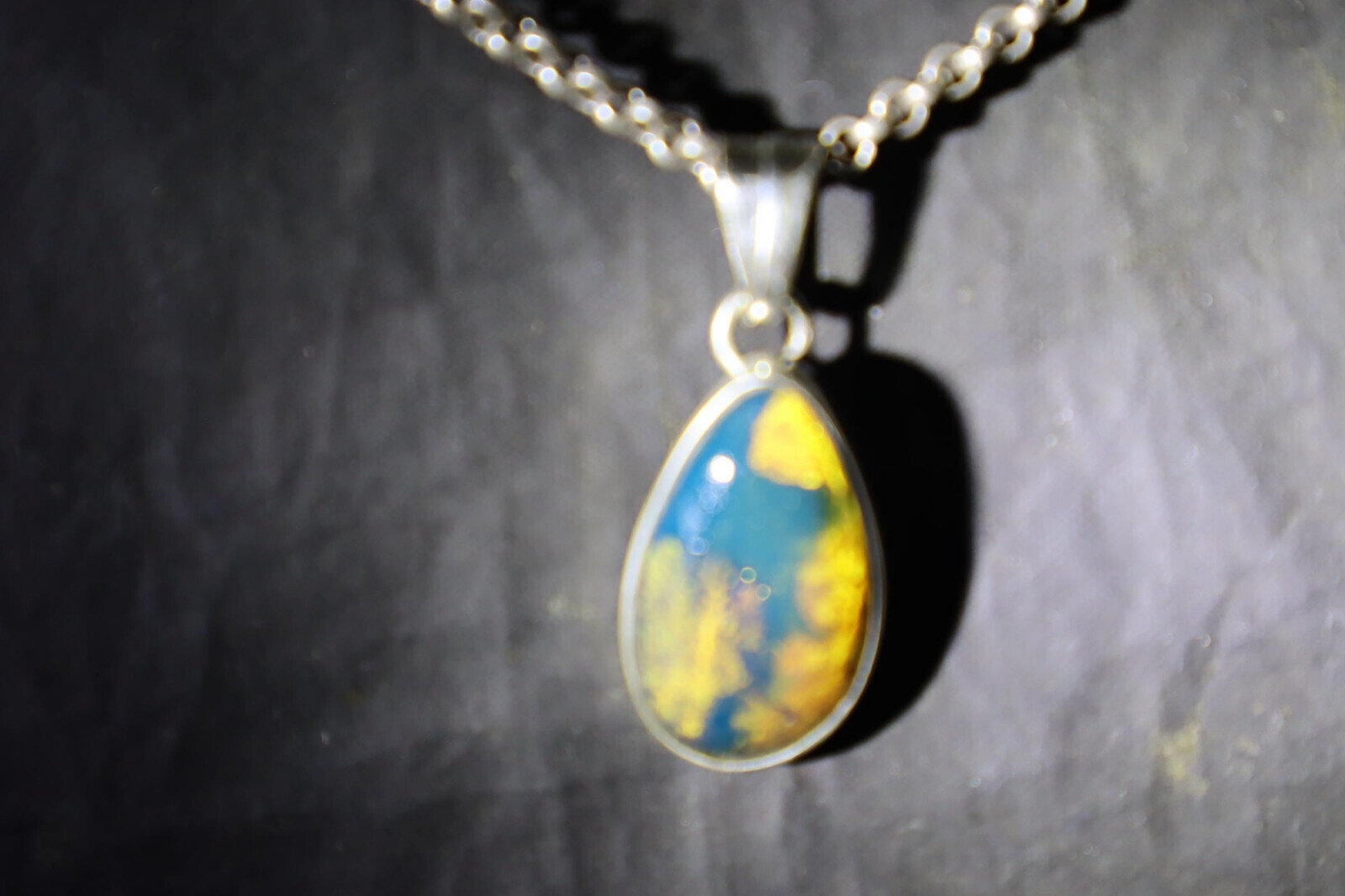 Lovely Natural Clear Sky Blue Amber .925 Sterling Silver Pendant 32mm – photo 6
