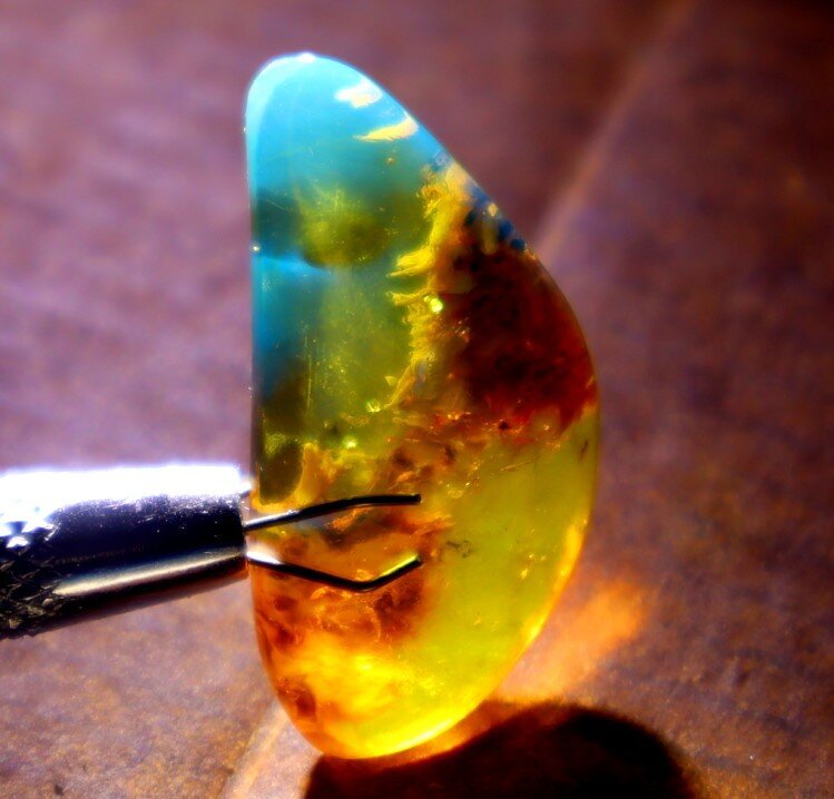 Charming Design Natural Dominican Clear Deep Blue Amber Polished Stone 32mm – photo 15