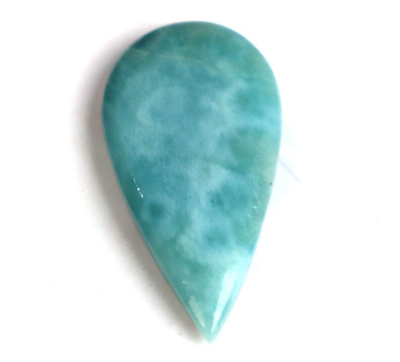Impressive Natural Dominican Ocean Blue Larimar Polished Stone Cabochon 47mm – photo 7