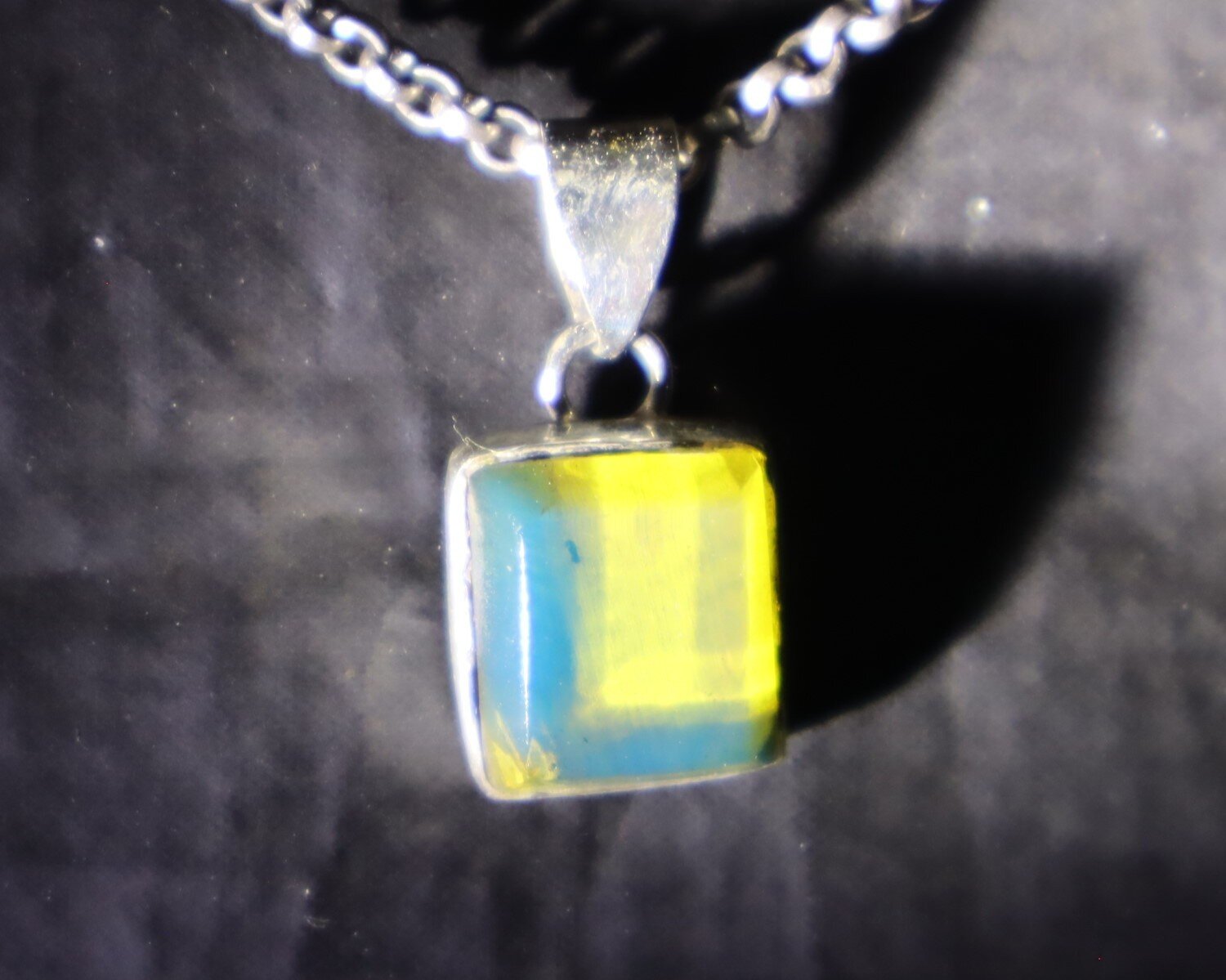 Lovely Natural Clear Light Blue Amber .925 Sterling Silver Pendant 24mm – photo 5